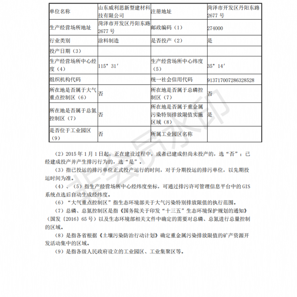 排污許可證申請(qǐng)前信息公開(kāi)表